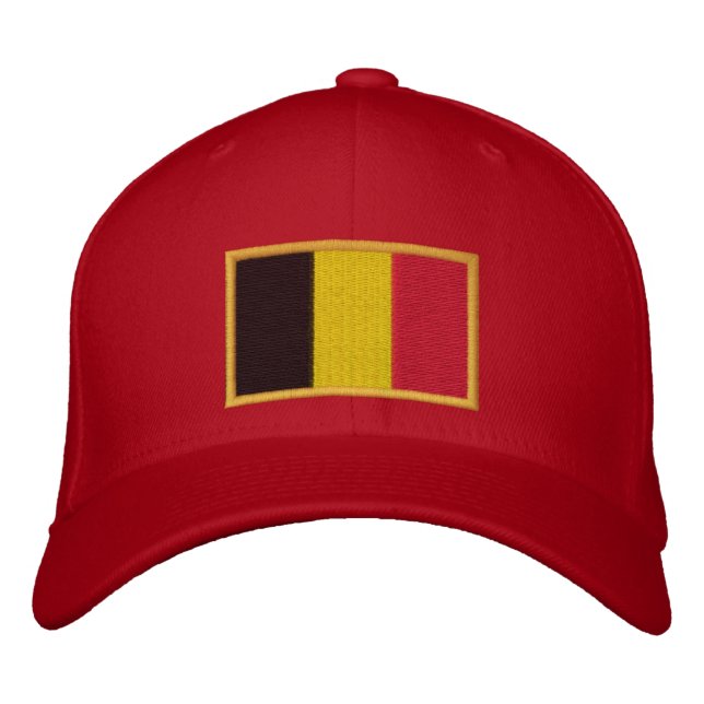 Drapeau belge brodé sur Casquette (Devant)