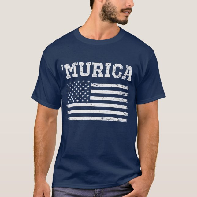 Drapeau blanc vintage 'Murica T-shirt (Devant)