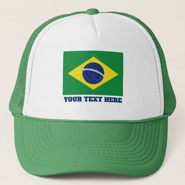 Drapeau brésilien de casquette fait sur commande (Devant)