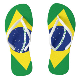 Drapeau brésilien tongs pour hommes et femmes