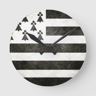 Drapeau Bretagne Vintage Round Clock