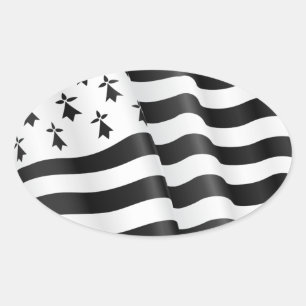 Drapeau breton (Breton flag) Oval Sticker