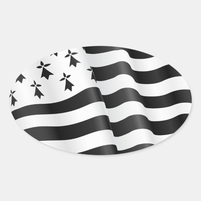 Drapeau breton (Breton flag) Oval Sticker (Front)