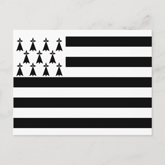 Drapeau bretonne (Gwenn-ha-du) Carte postale (Devant)