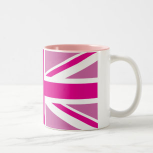 Drapeau britannique rose Union Jack Mugs à deux to