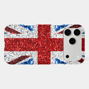 Drapeau britannique rouge bleu blanc scintillement