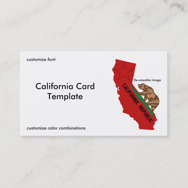 Drapeau Californie Carte de visite d'État (Devant)