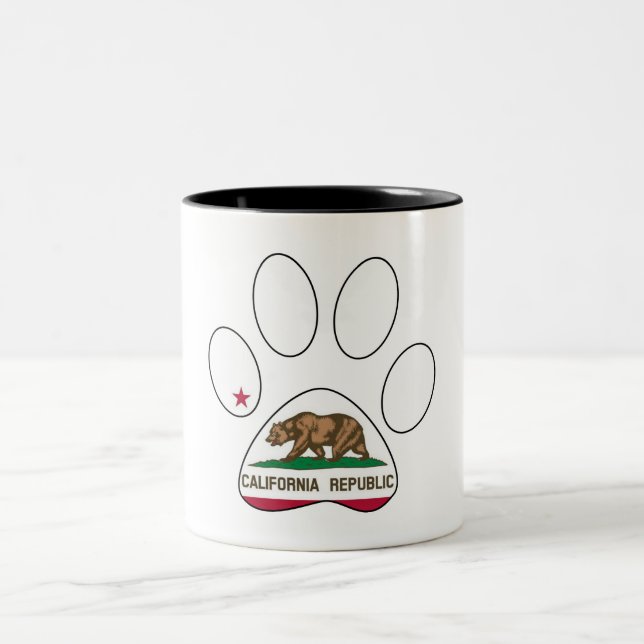 Drapeau californien empreinte de patte mug (Centre)