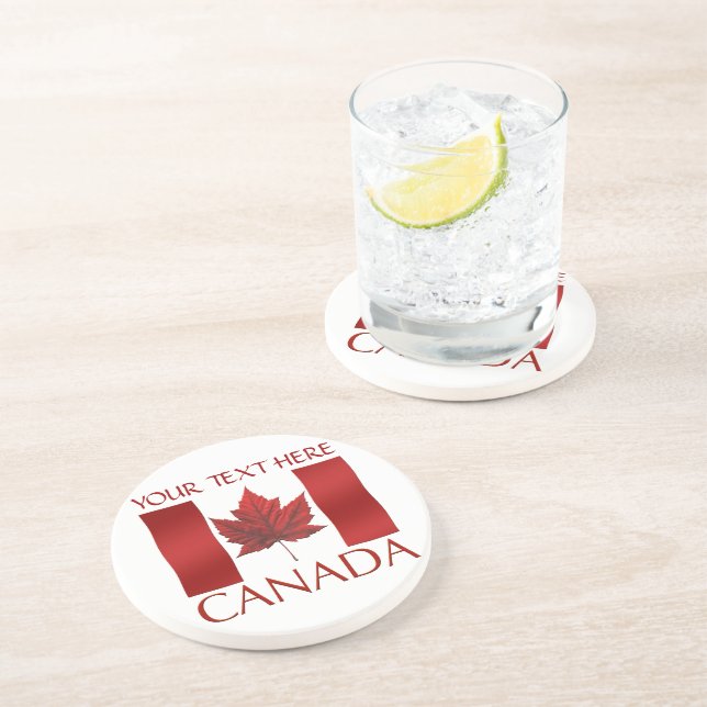 Drapeau Canada Dessous de verre souvenir personnal (Côté)