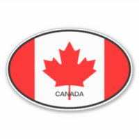 Drapeau canadien oval vinyle autocollant