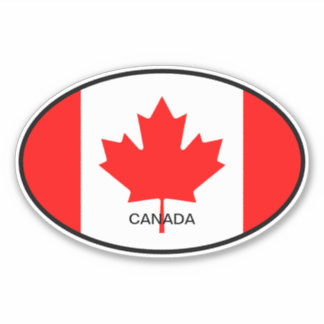 Drapeau canadien oval vinyle autocollant