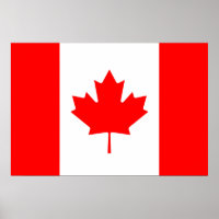Drapeau canadien Poster de la feuille d'érable rou