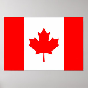 Drapeau canadien Poster de la feuille d'érable rou