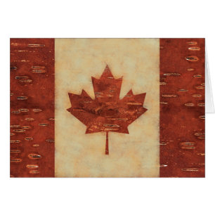 Drapeau Canadien Sur L'Écorce De Birch Intérieur