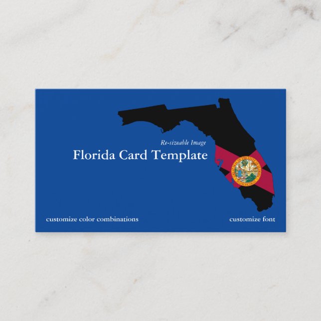 Drapeau Carte de visite de l'État de Floride (Devant)