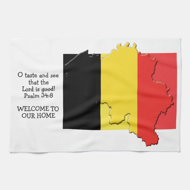 DRAPEAU chrétien personnalisé de serviette de cuis (Horizontal)
