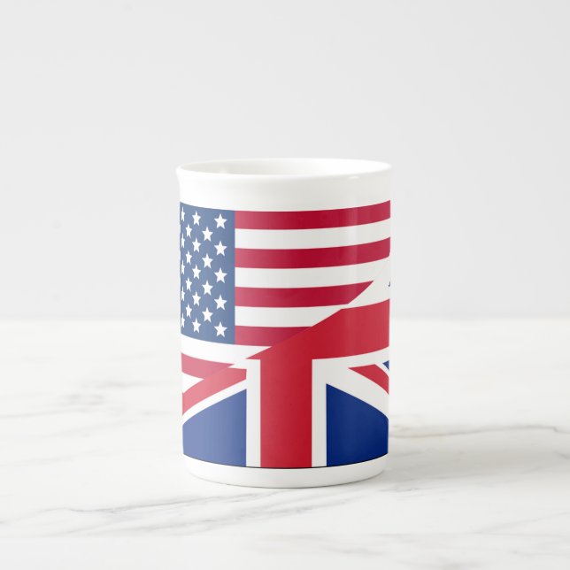 Drapeau citoyen américain et britannique Chine Mug (Devant)