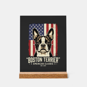 Drapeau Classique Américain Boston Terrier