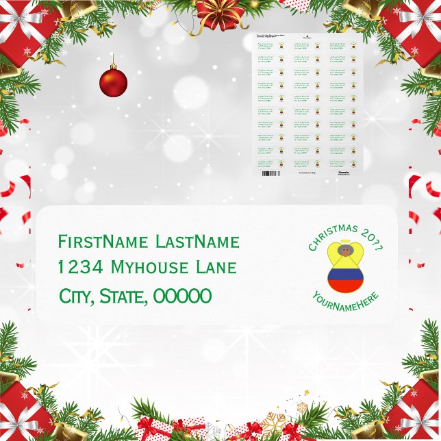 Drapeau colombien Noël Abuela Angel (Créateur téléchargé)