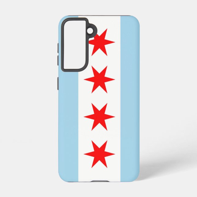 Drapeau Coque Samsung Galaxy S21 de Chicago, États (Verso)