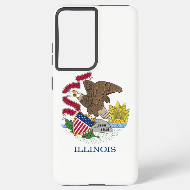 Drapeau Coque Samsung Galaxy S21 Plus de l'Illinoi (Verso)