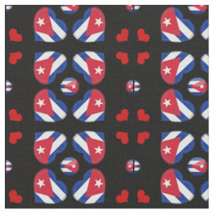 Drapeau cubain et tissu de coeur cubain