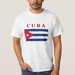 Drapeau cubain, étiqueté, T-shirt