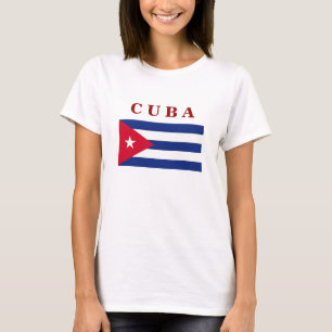 Drapeau cubain, étiqueté, T-shirt