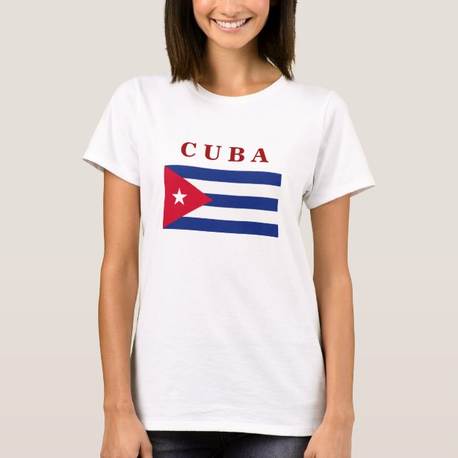 Drapeau cubain, étiqueté, T-shirt (Devant)