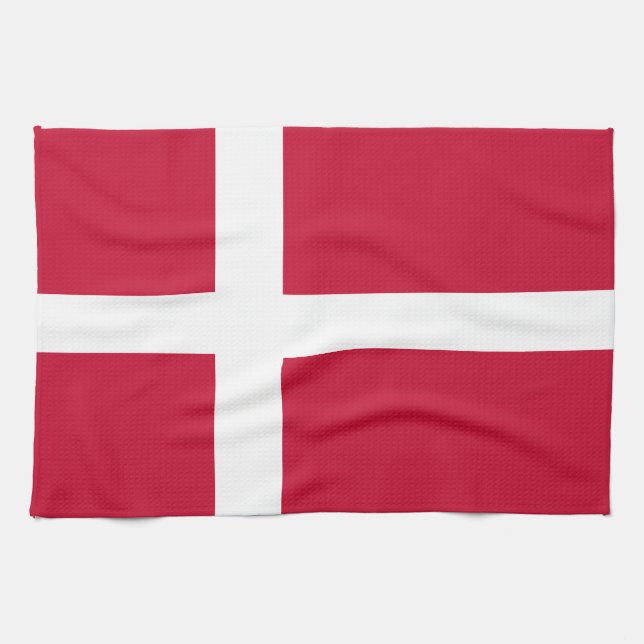 Drapeau Danemark Serviettes de cuisine (Horizontal)