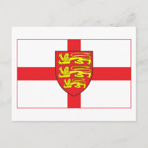 Drapeau d'Angleterre avec armoiries Carte postale