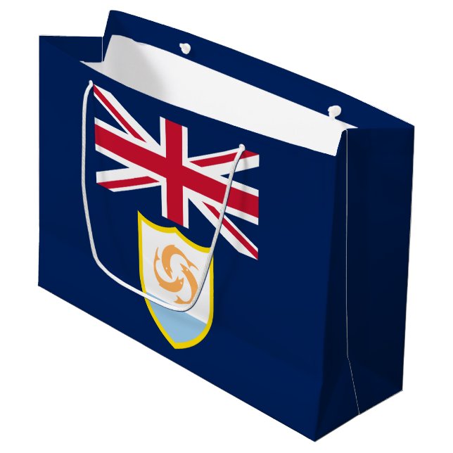 Drapeau d'Anguilla patriotique grand sac cadeau (Devant Angle)