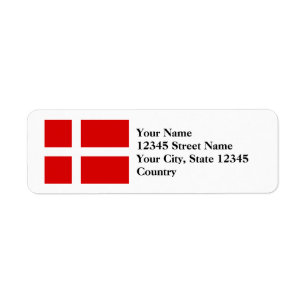Drapeau danois du Danemark Adresse de retour Étiqu