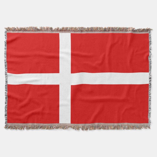 Drapeau danois tressé jeter une couverture (Devant)