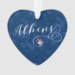 Drapeau D'Athènes En Coeur, Grèce