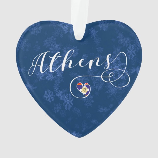 Drapeau D'Athènes En Coeur, Grèce (dos)