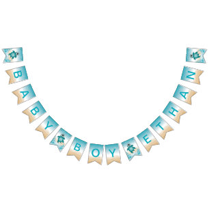 Drapeau de Baby shower de tortue de mer