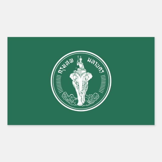 Drapeau de Bangkok, Thaïlande Sticker rectangulair (Devant)