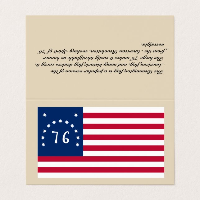 Drapeau de Bennington de carte de visite - "carte (Extérieur déplié)