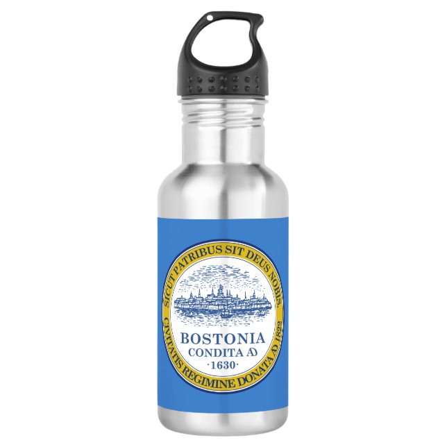 Drapeau de Boston, bouteille d'eau du Massachusett (Devant)