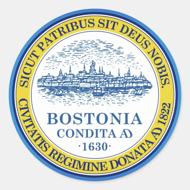 Drapeau de Boston, Massachusetts Sticker ovale (Devant)