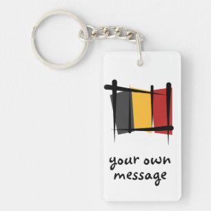Drapeau de brosse de la Belgique