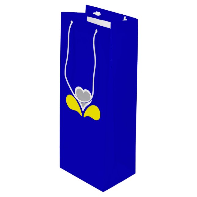 Drapeau de Bruxelles, Belgique Sac cadeau vin (Devant Angle)