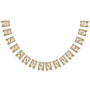 Drapeau de Bunage Floral Orné Or