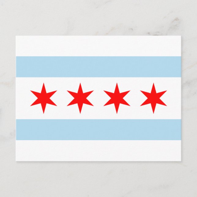 Drapeau de Chicago Cartes postales (Devant)