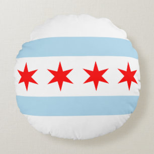 Drapeau de Chicago, Illinois Coussin rond