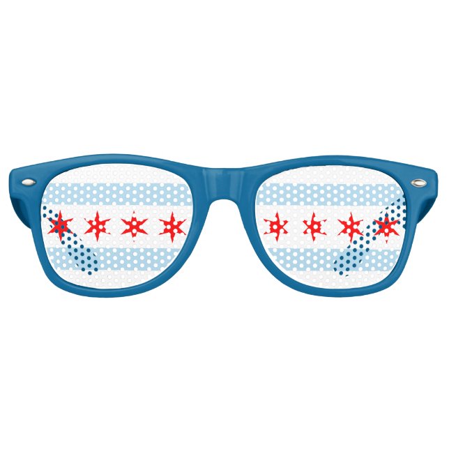 Drapeau de Chicago, Illinois Retro Lunettes de sol (Devant)