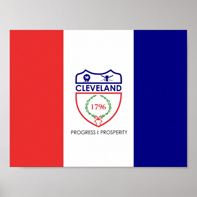 Drapeau de Cleveland, Ohio Poster (Devant)