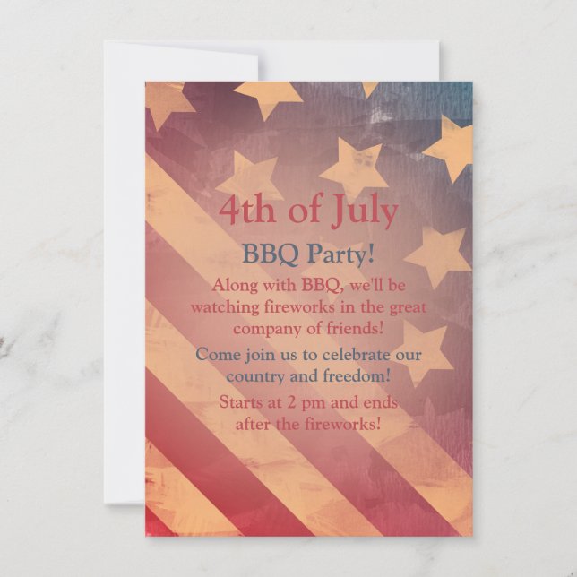 Drapeau de dégradé 4 juillet Invitation du parti (Devant)