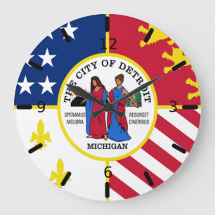 Drapeau de Détroit (Michigan) Grande Horloge